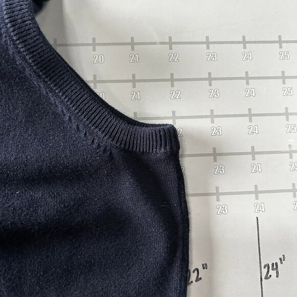 J. Crew Sweater Vest Mens L Blue V Neck Pullover Minimalist Preppy Sleeveless - Picture 7 of 8